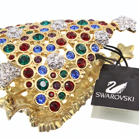 Fantastic SWAROVSKI 1999 Limited Edition Multicolor Christmas Tree Holiday Brooc - Picture 7 of 9